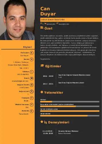 Hasta Bakıcı Cv Örnekleri cv indir